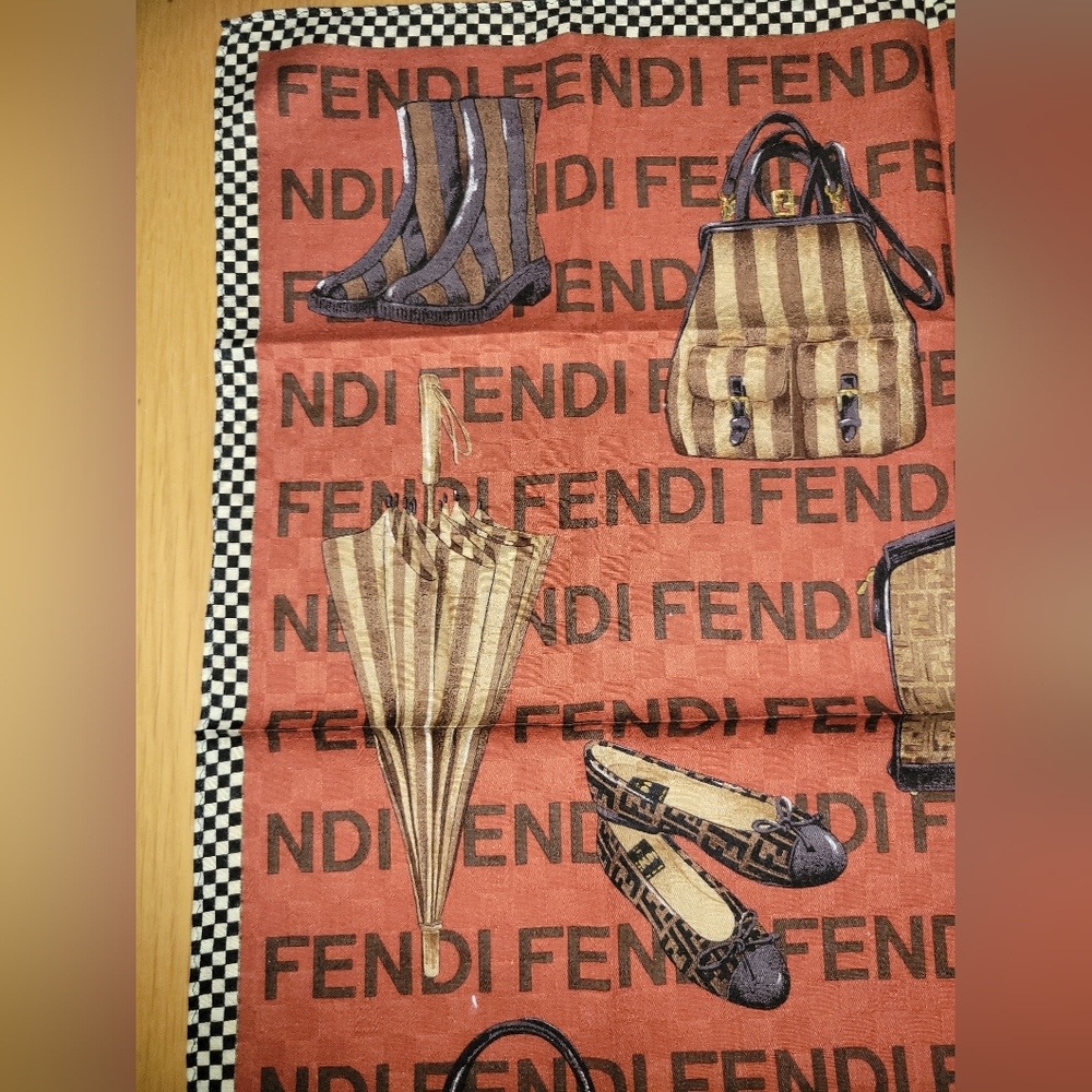 FENDI Vintage Scarf 19x19 - Picture 4 of 6